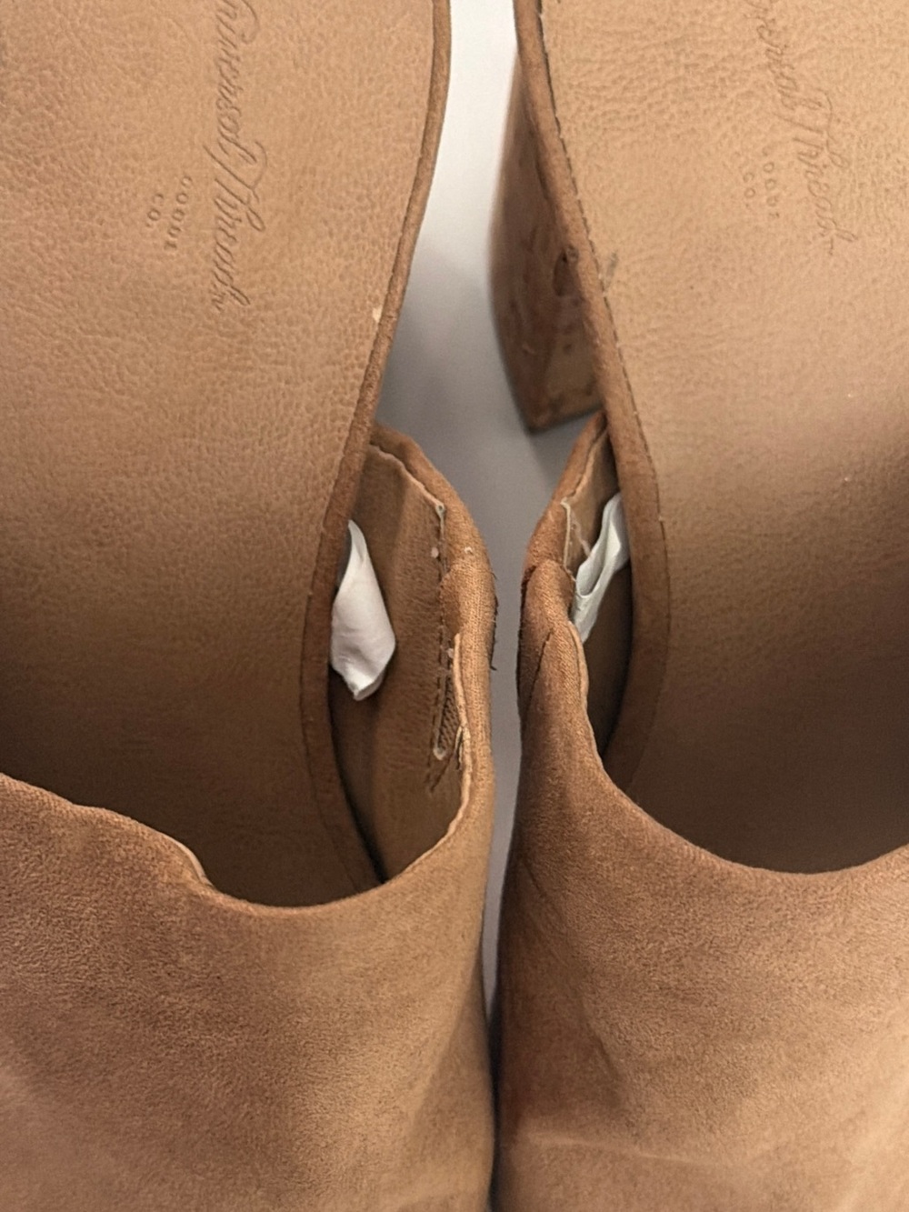 Universal Thread Beige Faux Suede Block Heel Open Toe Mules for Women size 9 - Picture 10 of 14